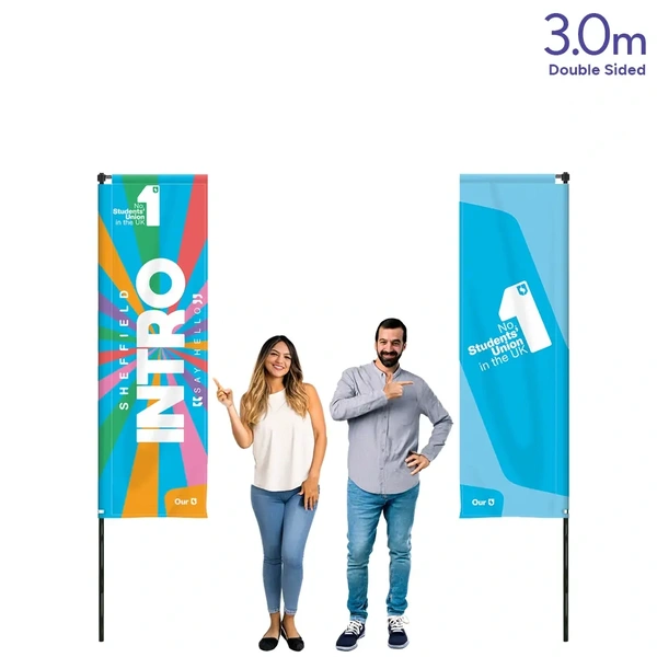  Banner Flag 3 0m Double Sided 